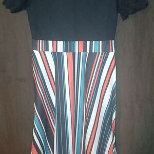 Striped Black and Multicolor Dress